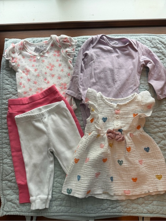 Various Other - Baby Girl Bundle 5pc Nicole Miller Hanes Carter's 9-12M Floral Spring